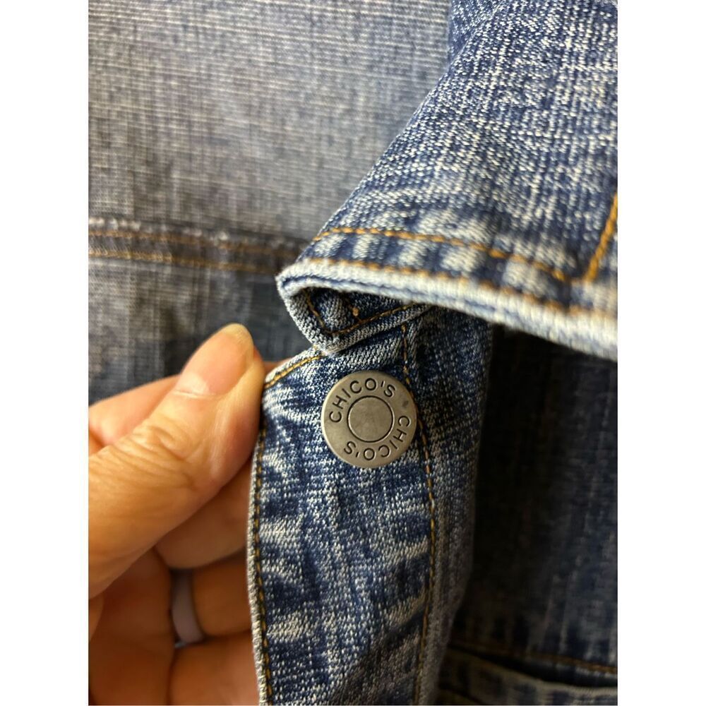 Chicos xl Jean‎ jacket size 3 denim hong kong - Picture 3 of 7